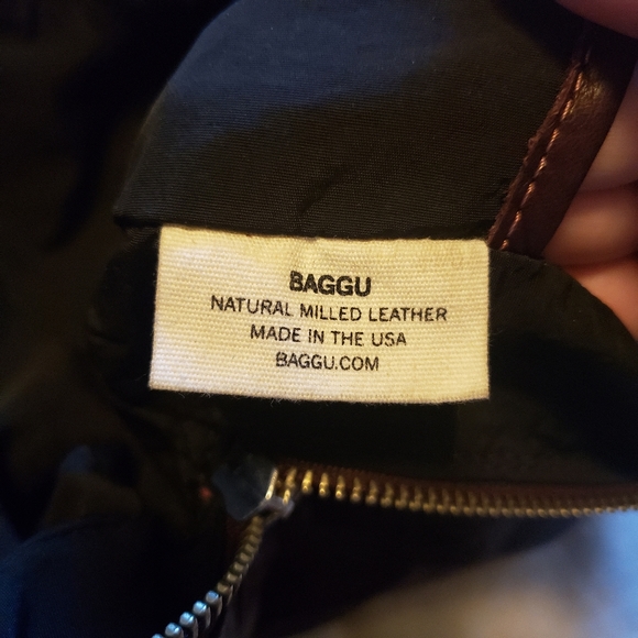 Baggu Milled Leather Backpack in Oxblood main image 8